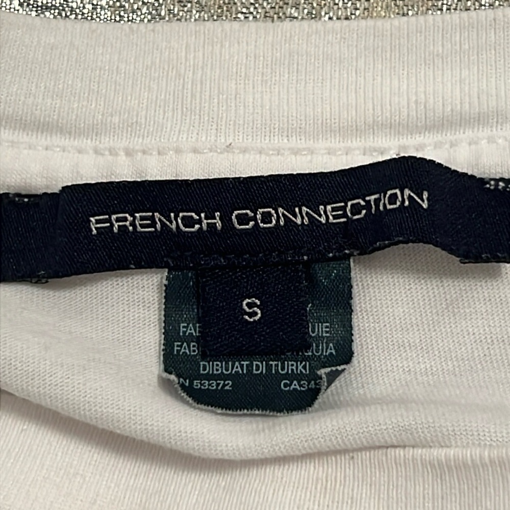 French Connection Comme Ci Comme Ça Graphic Tee White S - Picture 7 of 9